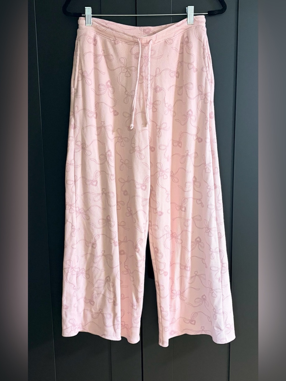 Gilly Hicks Always Cozy Waffle Baggy Pants Pink Small